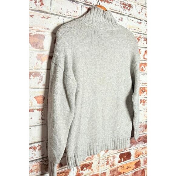 ASOS DESIGN Oversized Knit Mock Turtleneck Pullover Gray Long Sleeve Sweater - Picture 8 of 8